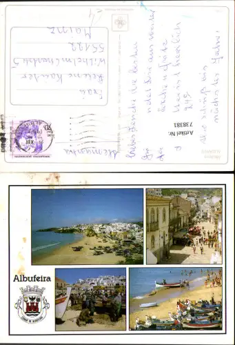 738381 Mehrbild AK Algarve Albufeira Ansichten Boote Strand Straßenpartie Portugal