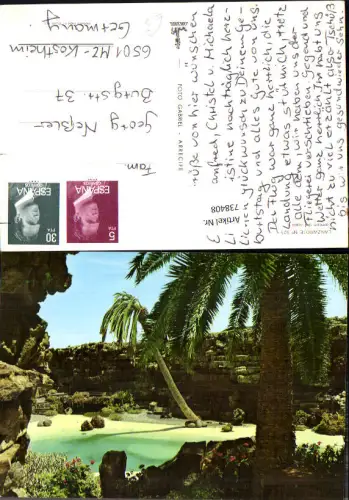 738408 Lanzarote Jameos del agua Küste Strand Palmen Spain