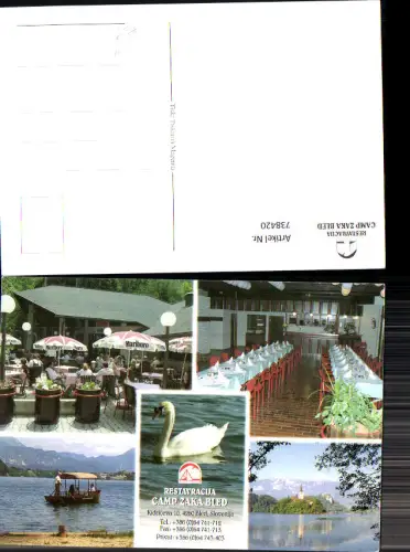738420 Mehrbild AK Camp zaka Bled Schwan Restaurant Boot Slovenija