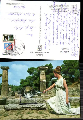 738450 Olympia Das Anzünden der Olympischen Flamme Sport Frau Greece