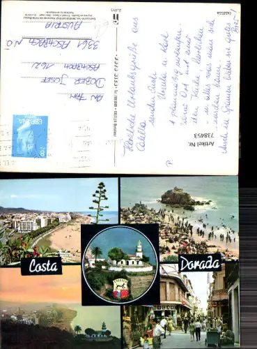 738453 Mehrbild AK Costa Dorada Calella Leuchtturm Strandleben Straßenpartie Spain