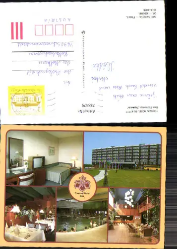 738479 Mehrbild AK Thermal Hotel Bük Zimmer Speisesaal Bus vor Hotel Hungary