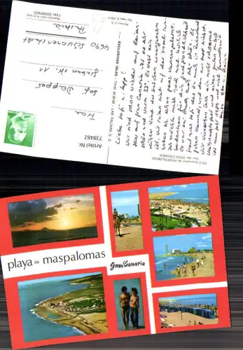738482 Mehrbild AK Souvenir de Maspalomas Sur de Gran Canaria Spain Barbusige Frau Erotik