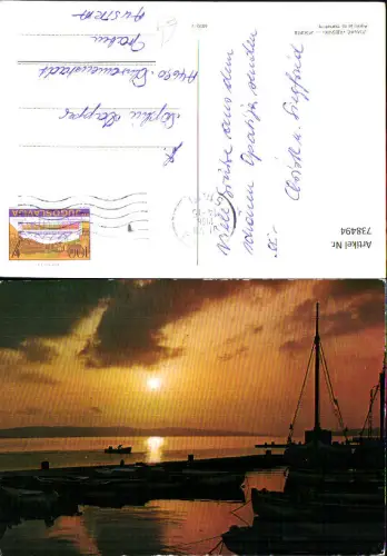 738494 Izdavac Vjesnij Zagreb Abendstimmung Boote Hafen Croatia Stempel Opatija
