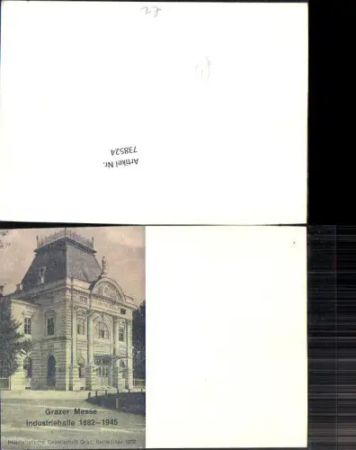 738524 Graz Grazer Messe Industriehalle 1882-1945