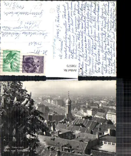 738573 Foto AK Graz Blick vom Schlossberg