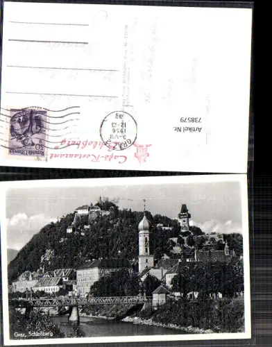 738579 Foto AK Graz Schlossberg Brücke