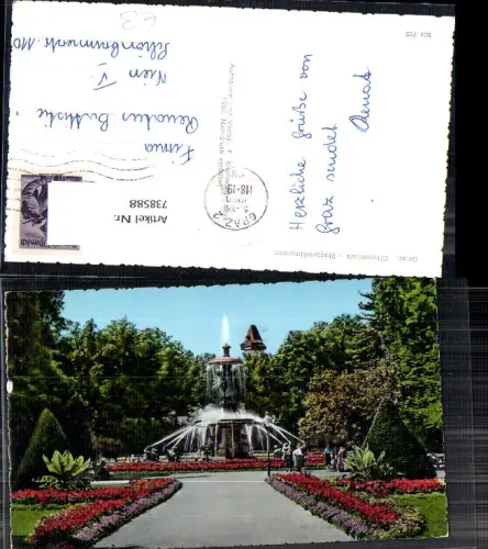 738588 Foto AK Graz Stadtparkbrunnen Brunnen