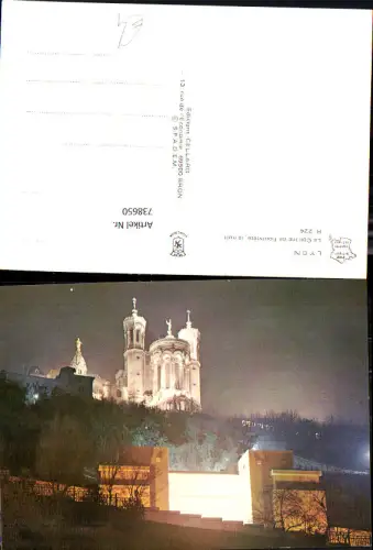738650 Lyon La Colline de Fourviere la nuit Nachtansicht France