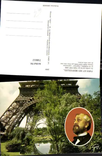 738652 Mehrbild AK Paris Les jardins de la tour Eiffel Eiffelturm Portrait Gustav Eiffel France