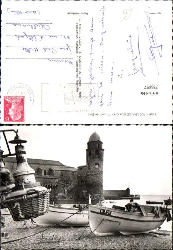 738657 Foto AK Collioure Pyr-Or Un coin du Port Turm Hafen Boote France