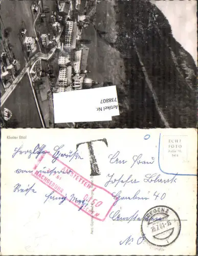 738807 Stempel Nachgebühr Amstetten n. Bregenz Postvermerk Marke fehlt
