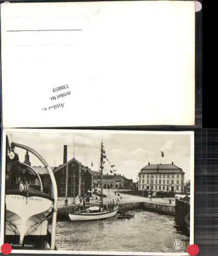 738859 Norway Tromso Troms Kaien Boot Vintage postcard Tromsö