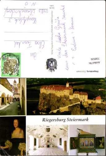 738926 Mehrbild AK Riegersburg Burg Portrait Freifrau von Galler Inneres Instrument