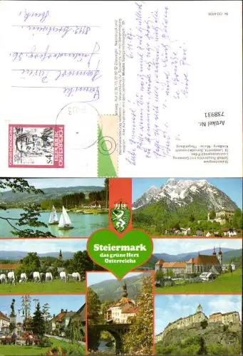 738931 Mehrbild AK Steiermark Pferde Piber Lipizzanergestüt Segelboote Kindberg Murau Riegersburg