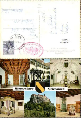 738933 Mehrbild AK Riegersburg Burg Rittersaal Weißer Saal Fürstenzimmer