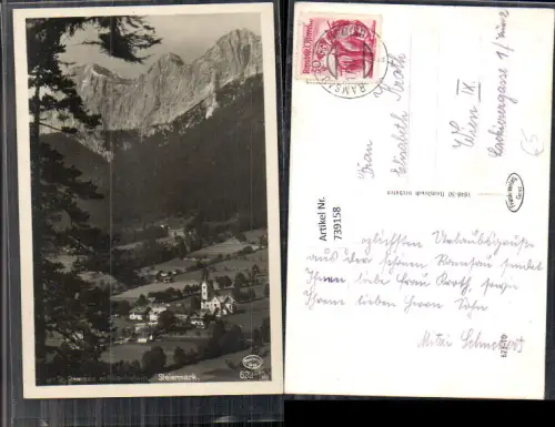 739158 Foto AK Ramsau a. Dachstein b. Schladming Ansicht m. Kirche