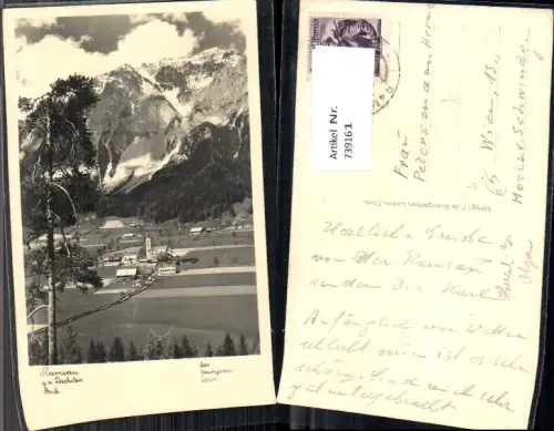 739161 Foto AK Ramsau a. Dachstein b. Schladming Ansicht m. Kirche Baum i. Vordergrund