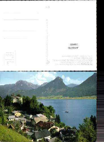 739405 Sankt Wolfgang im Salzkammergut m. Rettenkogel Rinnkogel Schloss Eibenstein Schiff Dampfer