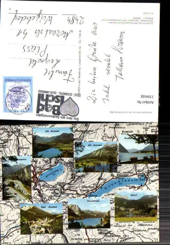 739448 Lagekarte Ausserland Grundlsee Altaussee Aussee