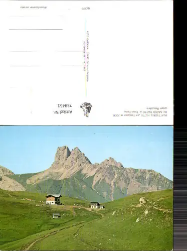 739451 Plattkofel Hütte Fassajoch Rif. Sasso Piatto al Passo Fassa geg. Rosszähne Siusi Seis Kastelruth BZ Italy