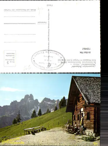 739462 Filzmoos im Pongau Jausenstation Sulzenalm Wallehenhütte mit Bischofsmütze Hund