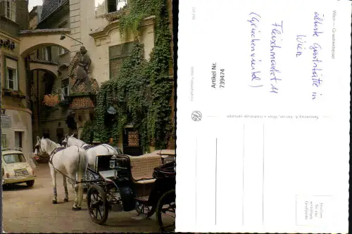 739474 Wien Vienna Griechenbeisel Fiaker Pferdewagen Der Liebe Augustin