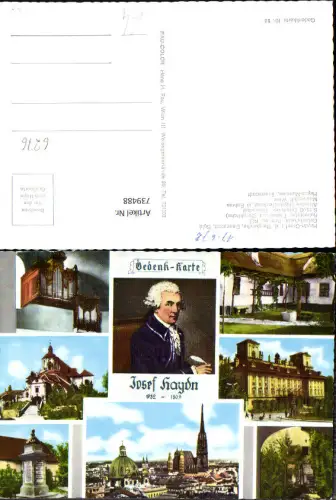 739488 Mehrbild AK Josef Haydn Komponist Musik Bergkirche Orgel Eisenstadt Museum Wien Vienna