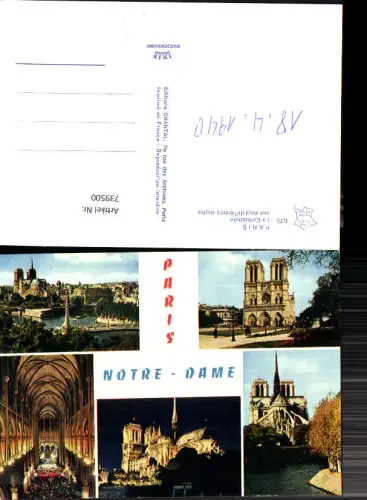739500 Mehrbild AK France Paris La Cathedrale vue sous differents angles Notre Dame Ansichten