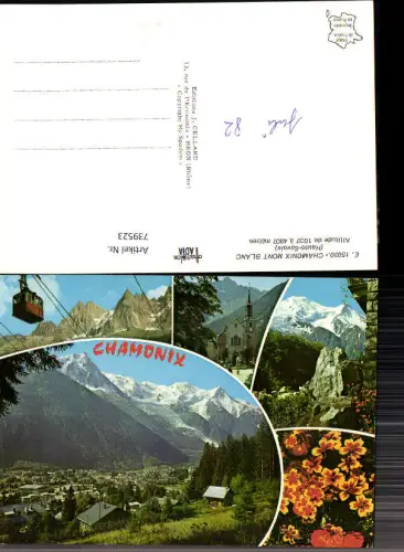 739523 Mehrbild AK France Chamonix Mont Blanc Haute Savoie Seilbahn Gondel Kirche