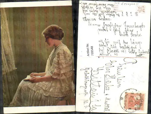 739548 Künstler AK Jeff Leempoels Leserin Leser Kleid lesen liest