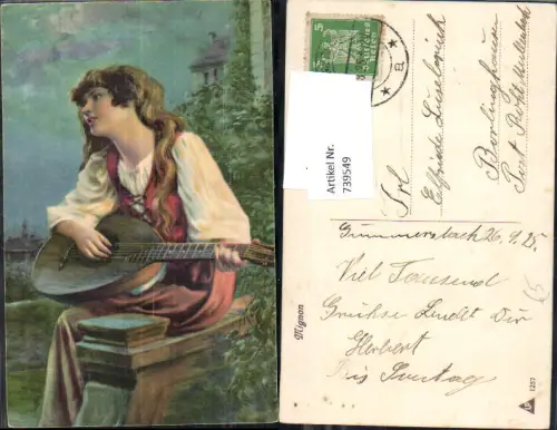 739549 Künstler AK Mignon Zigeuner Mandoline