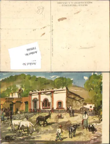 739566 Künstler AK C.X. Carlson Mexico Zacatenco Esel