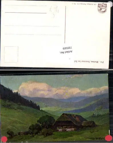 739569 Künstler AK Fr. Reiss Schwarzwald Sommer pub J. Elchlepp Freiburg im Breisgau