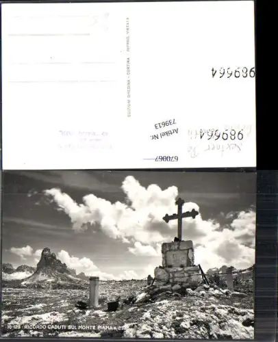 739613 Trentino Sextener Dolomiten Sexten Sul Monte Piana Kreuz Südtirol