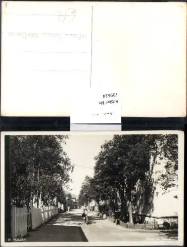 739624 Foto AK Mosjoen Straßenpartie Frau auf Fahrrad Vefsn Provinz Nordland Norway