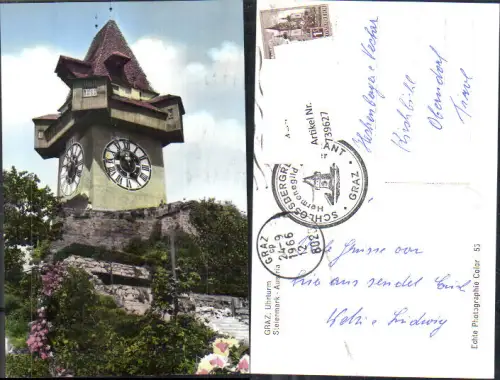 739627 Foto AK Graz Uhrturm