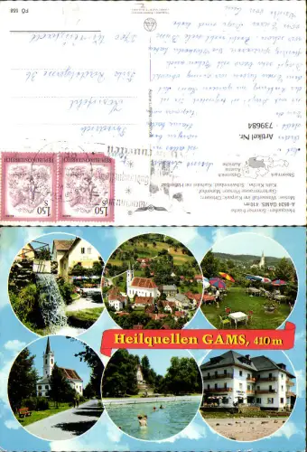 739684 Mehrbild AK Bad Gams Heilquellen Kirche Kurhotel Haus Hilde Maria pub Alpine Luftbild FÖ 558