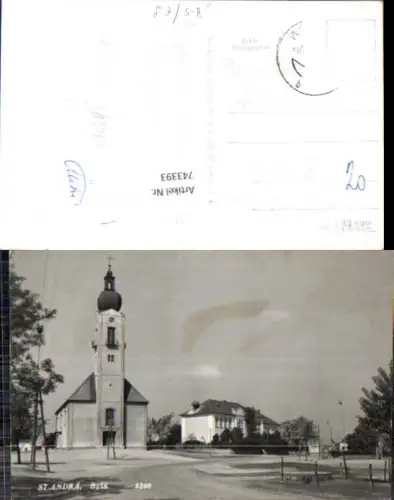 743393 Foto AK St Andrä a. Zicksee Ansicht m. Kirche
