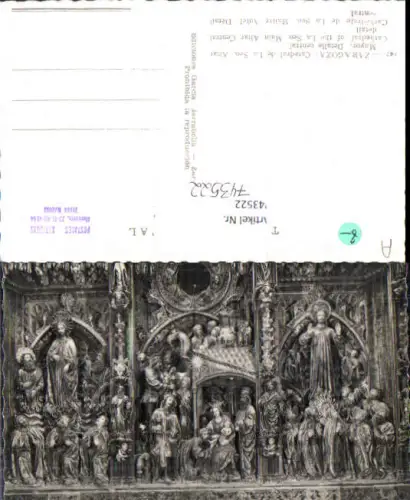 743522 Foto AK Saragossa Zaragoza Catedral Altar Mayor Detalle central Kirche Altar
