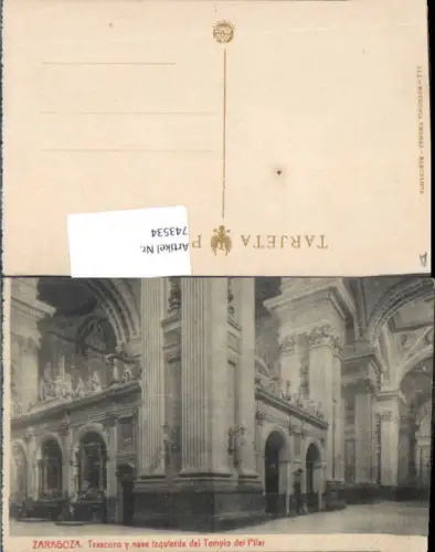 743534 Saragossa Zaragoza Trascro y nave izquierda del Templo del Pilar Inneres Kathedrale