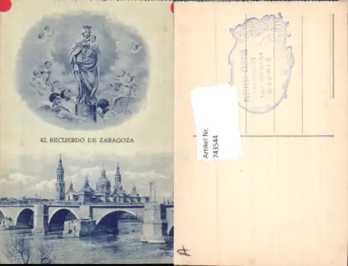 743544 Fotomontage Saragossa Recuerdo de Zaragoza Gnadenmutter