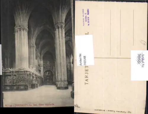 743548 Saragossa Zaragoza La Seo. Nave izquierda Kathedrale Inneres