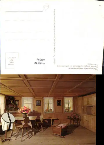 743591 Österr. Freilichtmuseum Stube Bregenzerwaldhaus Schwarzenberg Interieur