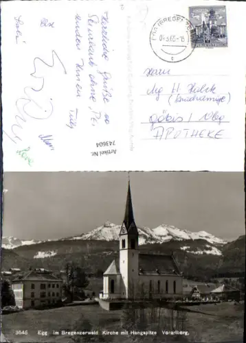 743604 Foto AK Egg i. Bregenzerwald Kirche mit Hangspitze pub Foto Rhomberg 3646