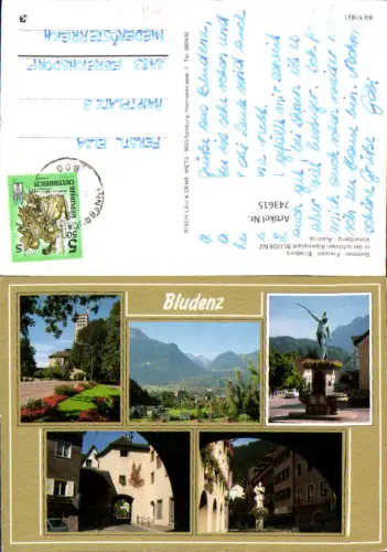 743615 Mehrbild AK Bludenz Brunnen Kirche