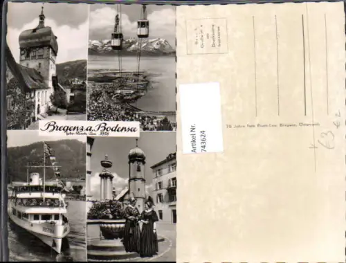 743624 Mehrbild AK Bregenz a. Bodensee Schiff Dampfer Austria Tracht pub Risch-Lau