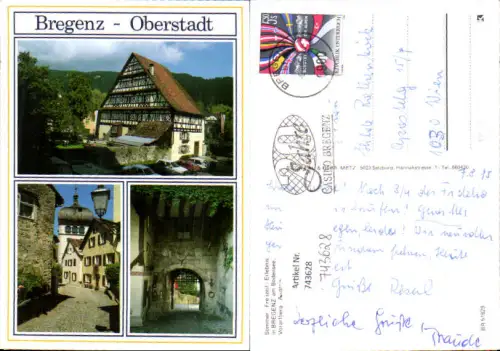 743628 Mehrbild AK Bregenz a. Bodensee Fachwerkhaus Gasse mit Martinsturm
