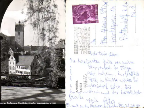 743633 Foto AK Bregenz a. Bodensee Stadtpfarrkirche pub Risch-Lau W 1583