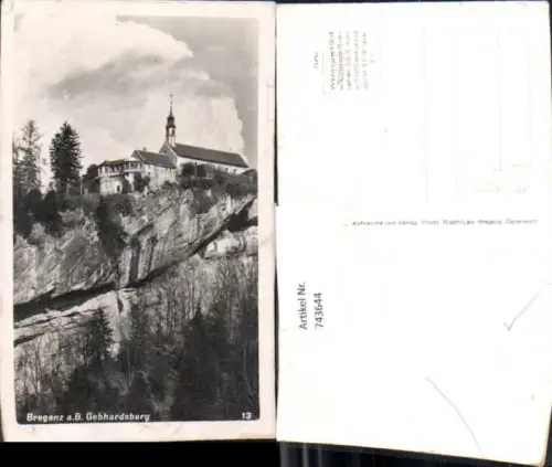 743644 Foto AK Bregenz a. Bodensee Gebhardsberg pub Risch-Lau 13